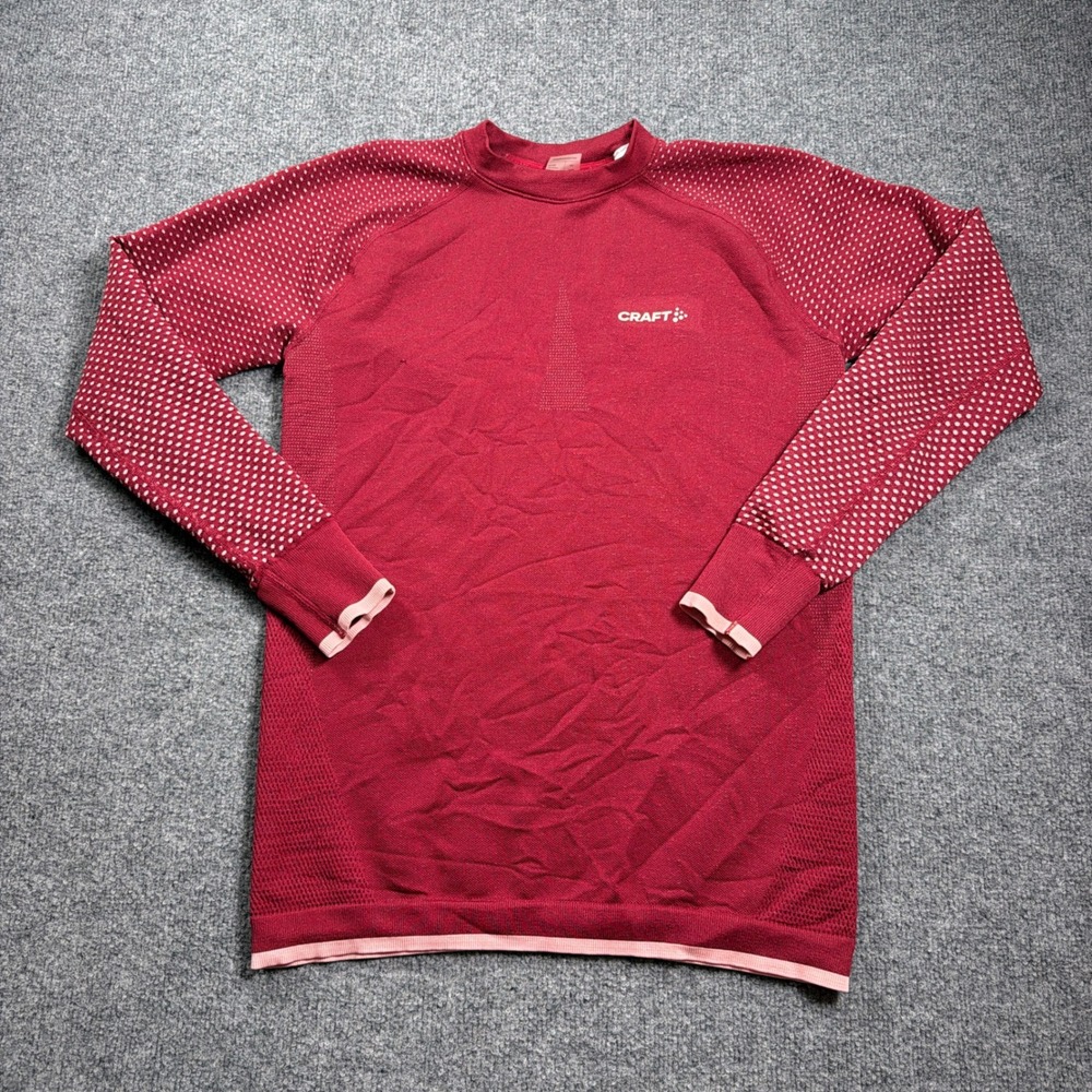Craft Sportswear Warm Fuseknit Base Layer Top Womens XL Burgundy Long Sleeve